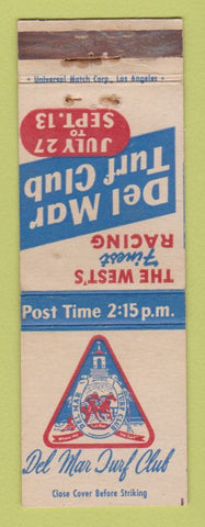 Matchbook Cover - Del Mar Turf Club Horse Racing CA WEAR