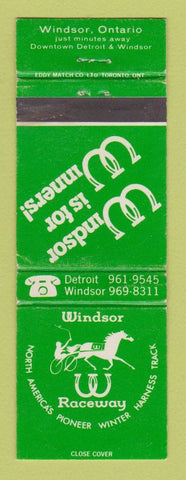 Matchbook Cover - Windsor Horse Racing Windsor ON