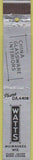 Matchbook Cover - Watts Interiors Milwaukee WI 10 Strike
