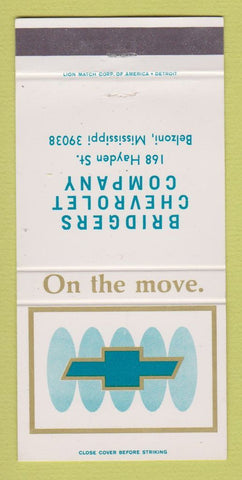 Matchbook Cover - Chevrolet Bridgers Belzoni MS 30 Strike
