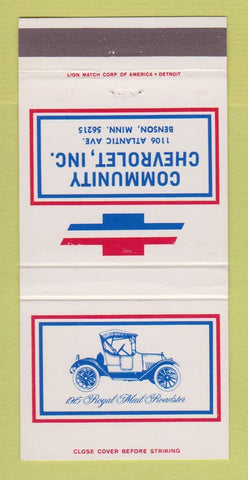 Matchbook Cover - Chevrolet Community Benson MN 30 Strike