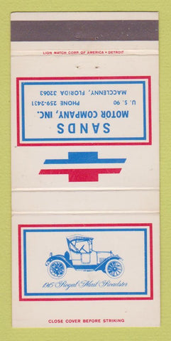 Matchbook Cover - Chevrolet Sands Macclenny FL 30 Strike