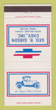 Matchbook Cover - Chevrolet Geo Gibson South Holland IL 30 Strike