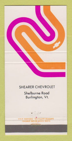 Matchbook Cover - Chevrolet Shearer Burlington VT 30 Strike