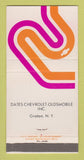 Matchbook Cover - Chevrolet Dates Oldsmobile Groton NY 30 Strike