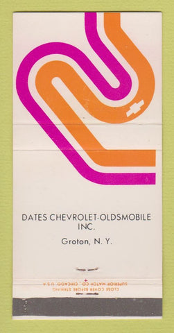 Matchbook Cover - Chevrolet Dates Oldsmobile Groton NY 30 Strike