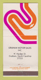 Matchbook Cover - Chevrolet Graham NC WEAR 30 Strike