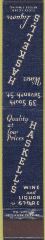 Matchbook Cover - Haskell's Liquor Minneapolis MN 10 Strike