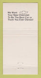 Matchbook Cover - Chevrolet Herrin Gear Jackson MS 30 Strike