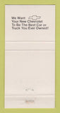 Matchbook Cover - Chevrolet Hartnell Salem WI 30 Strike