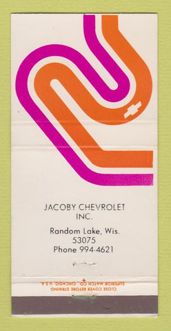 Matchbook Cover - Chevrolet Jacoby Random Lake WI 30 Strike