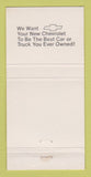 Matchbook Cover - Chevrolet Jacoby Random Lake WI 30 Strike