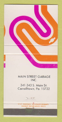 Matchbook Cover - Chevrolet Main St Garage Carrolltown PA 30 Strike