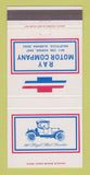 Matchbook Cover - Chevrolet Ray Motors Haleyville AL 30 Strike