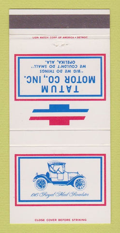 Matchbook Cover - Chevrolet Tatum Opelika AL 30 Strike