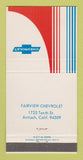 Matchbook Cover - Chevrolet Fairview Antioch CA 30 Strike
