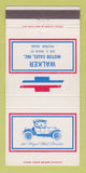 Matchbook Cover - Chevrolet Walker Motors Palmer MA 30 Strike