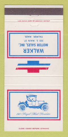Matchbook Cover - Chevrolet Walker Motors Palmer MA 30 Strike