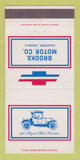 Matchbook Cover - Chevrolet Brooks Motors Crawford GA 30 Strike