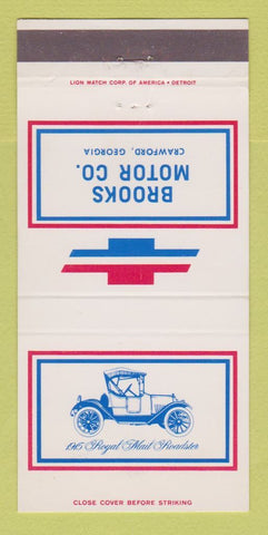 Matchbook Cover - Chevrolet Brooks Motors Crawford GA 30 Strike