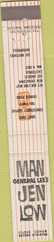 Matchbook Cover - General Lee's Chinese Food Los Angeles CA 10 Strike
