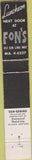 Matchbook Cover - General Lee's Chinese Food Los Angeles CA 10 Strike