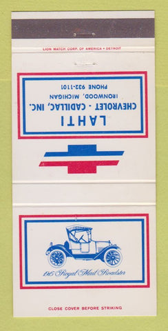 Matchbook Cover - Chevrolet Lahti Cadillac Ironwood MI 30 Strike