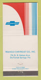 Matchbook Cover - Chevrolet Triangle De Funiak Springs FL 30 Strike