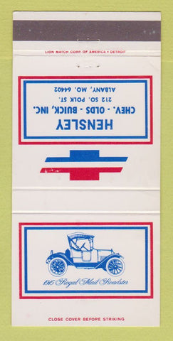 Matchbook Cover - Chevrolet Hensley Oldsmobile Buick Albany MO 30 Strike
