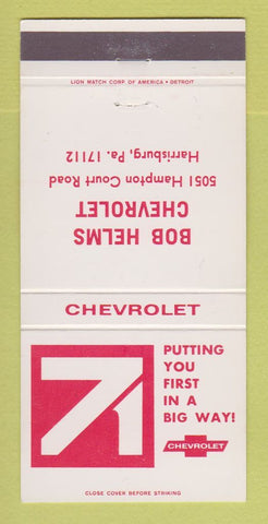 Matchbook Cover - 1971 Chevrolet Bob Helms Harrisburg PA 30 Strike