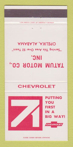 Matchbook Cover - 1971 Chevrolet Tatum Opelika AL 30 Strike