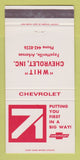 Matchbook Cover - 1971 Chevrolet Whit Fayetteville AR 30 Strike