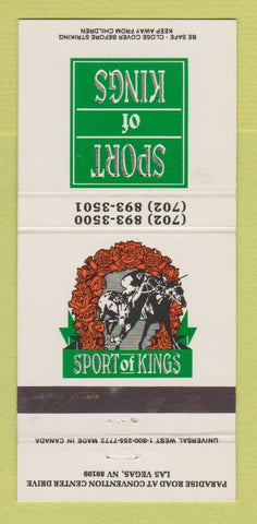 Matchbook Cover - Sport of Kings Horse Racing Betting? Las Vegas NV 30 Strike