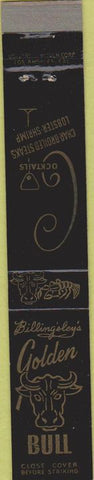Matchbook Cover - Golden Bull Chatsworth Whittier Studio City CA 10 Strike