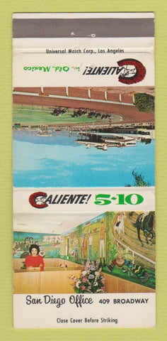 Matchbook Cover - Caliente Horse Racing Nite Club Mexicali Mexico 30 Strike