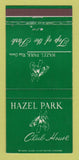 Matchbook Cover - Hazel Park Horse Racing MI  30 Strike