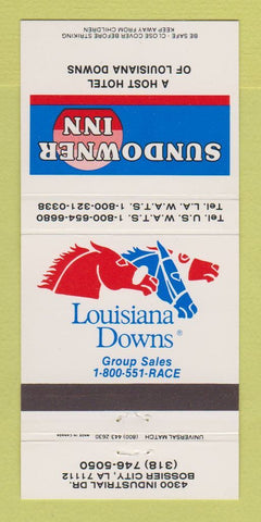Matchbook Cover - Sundowner Inn Downs Horse Racing Bossier City LA 30 Strike