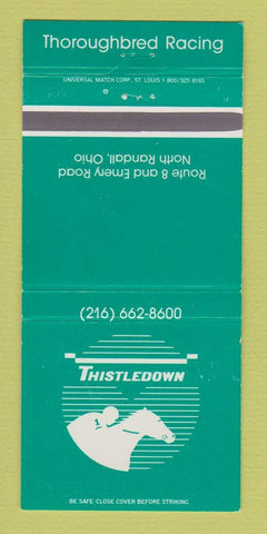 Matchbook Cover - Thistledown Horse Racing North Randall OH 30 Strike