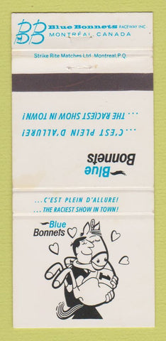 Matchbook Cover - Blue Bonnets Horse Racing Montreal QC 1973 WEAR 30 Strike