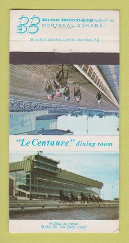 Matchbook Cover - Blue Bonnets Horse Racing Montreal QC WEAR 30 Strike
