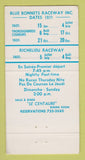 Matchbook Cover - Blue Bonnets Horse Racing Montreal QC WEAR 30 Strike