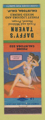 Matchbook Cover - Daffy's Tavern Calistogra CA low phone # pinup