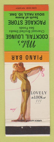 Matchbook Cover - Milo's Cocktail Lounge Liquor Store Sioux Falls SD pinup