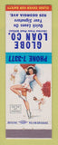 Matchbook Cover - Globe Loan  pinup