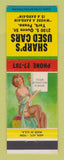 Matchbook Cover - Sharp's Used Cars York PA pinup