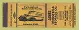 Matchbook Cover - James Transfer Storage Trucking San Jose CA