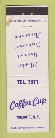 Matchbook Cover - Coffee Cup Wolcott NY STAINED