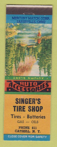 Matchbook Cover - Singer's Tire Shop Catskill NY