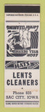 Matchbook Cover - Lents Cleaners Sac City IA
