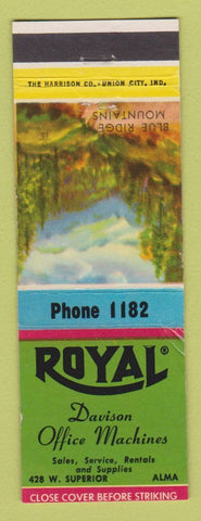 Matchbook Cover - Royal Davison Office Machines Alma MI WEAR